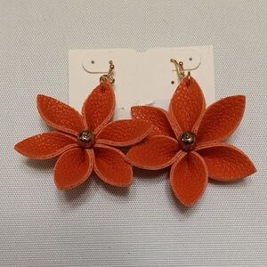 Orange Floral Earrings